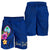 Guam Polynesian Custom Personalised Men's Shorts - Floral With Seal Blue - Polynesian Pride