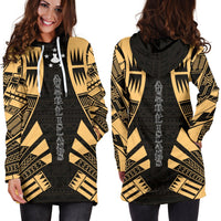 Austral Islands Hoodie Dress - Polynesian Tattoo Gold - Polynesian Pride
