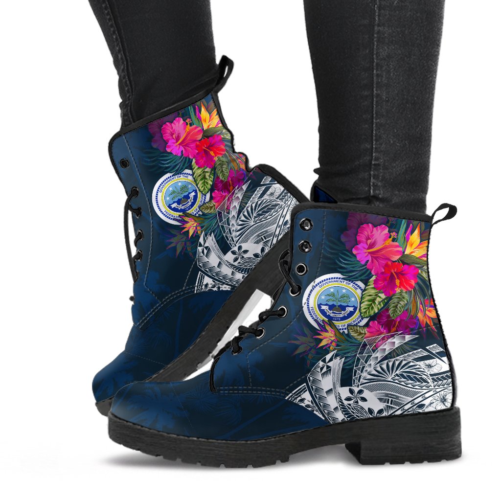 Federated States Of Micronesia Leather Boots - Summer Vibes - Polynesian Pride