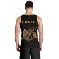 Hawaii Kakau Polynesian Anchor Map Men's Tank Top - Gold - Polynesian Pride