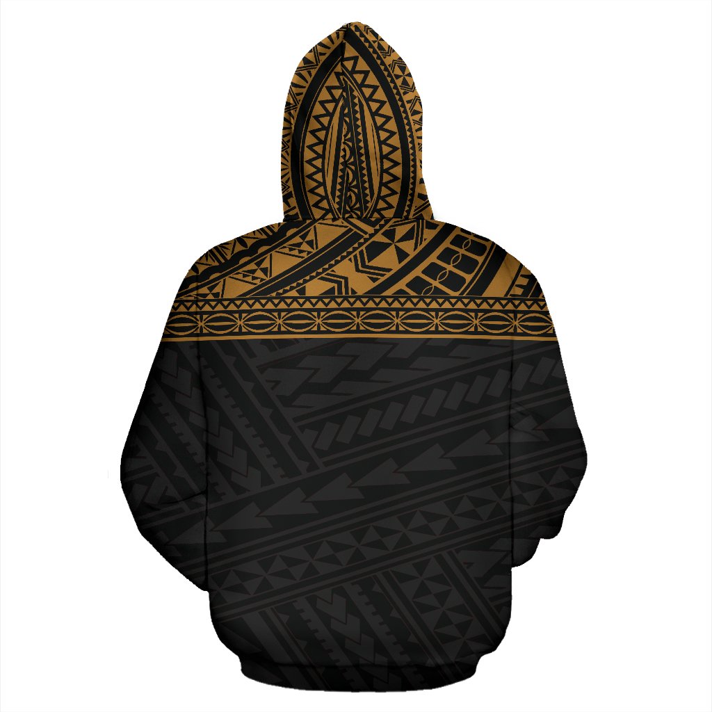 Poly All Over Print Custom Hoodie Polynesian Gold Version - Polynesian Pride