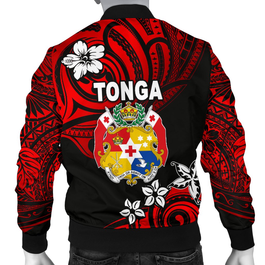 Mate Ma'a Tonga Rugby Men's Bomber Jacket Polynesian Unique Vibes - Red - Polynesian Pride