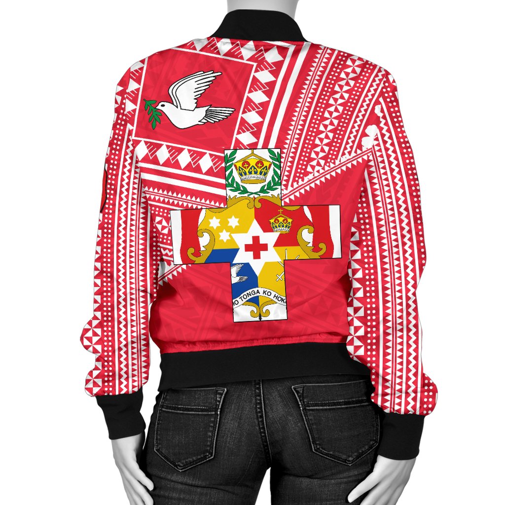 Mate Ma'a Tonga Women Bomber Jacket Coat Of Arms - Polynesian Pride