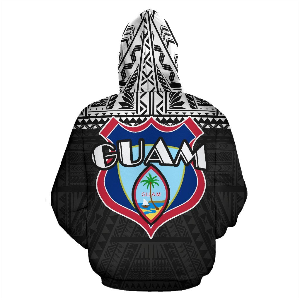 Guam Zip up Hoodie Guam Coat of Arms Polynesian Tattoo A5 - Polynesian Pride