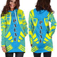 Palau Hoodie Dress - Polynesian Tattoo Flag - Polynesian Pride