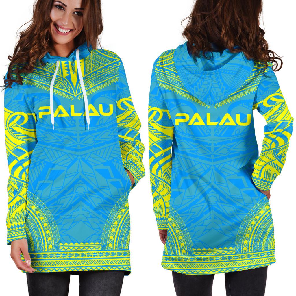 Palau Women's Hoodie Dress - Polynesian Flag Chief - Polynesian Pride