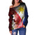 The Philippines Off Shoulder Sweater - Filipino Flag with Islander Patterns - Polynesian Pride