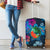 Turtle And Hibiscus Luggage Cover 03 Black - Polynesian Pride
