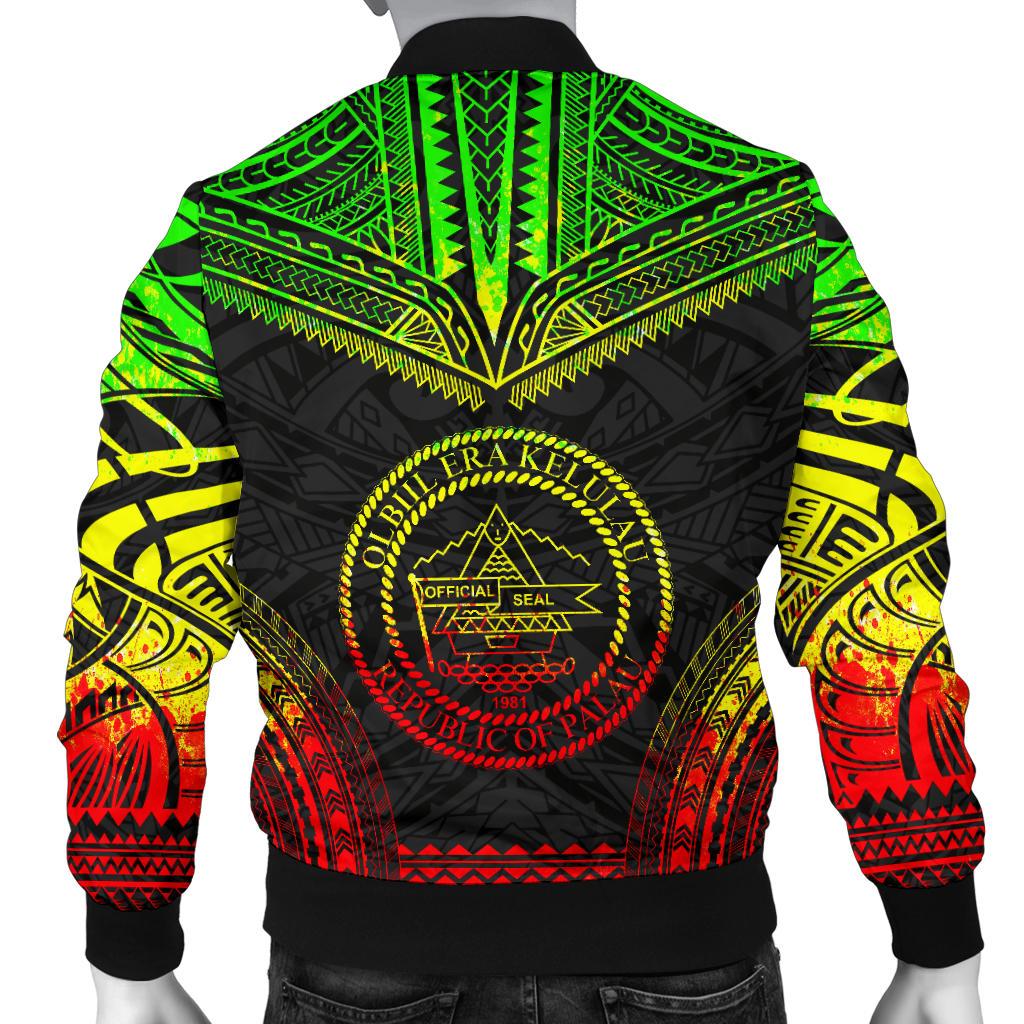 Palau Polynesian Chief Men's Bomber Jacket - Reggae Version - Polynesian Pride