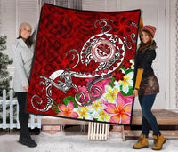 FSM Premium Quilt - Turtle Plumeria (RED) - Polynesian Pride