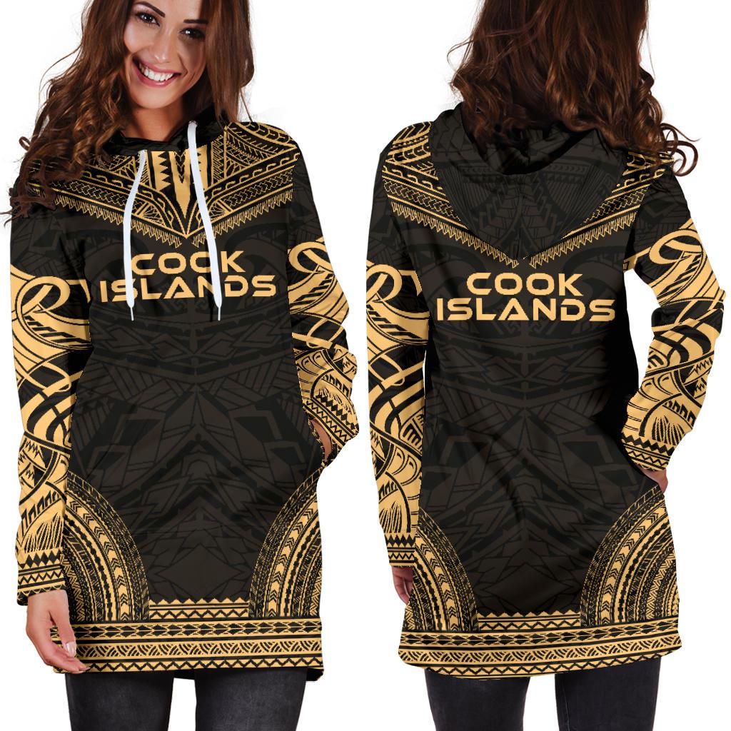 Cook Islands Women's Hoodie Dress - Polynesian Gold Chief - Polynesian Pride