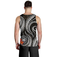 American Samoa Polynesian Men Tank Top - Black Plumeria - Polynesian Pride