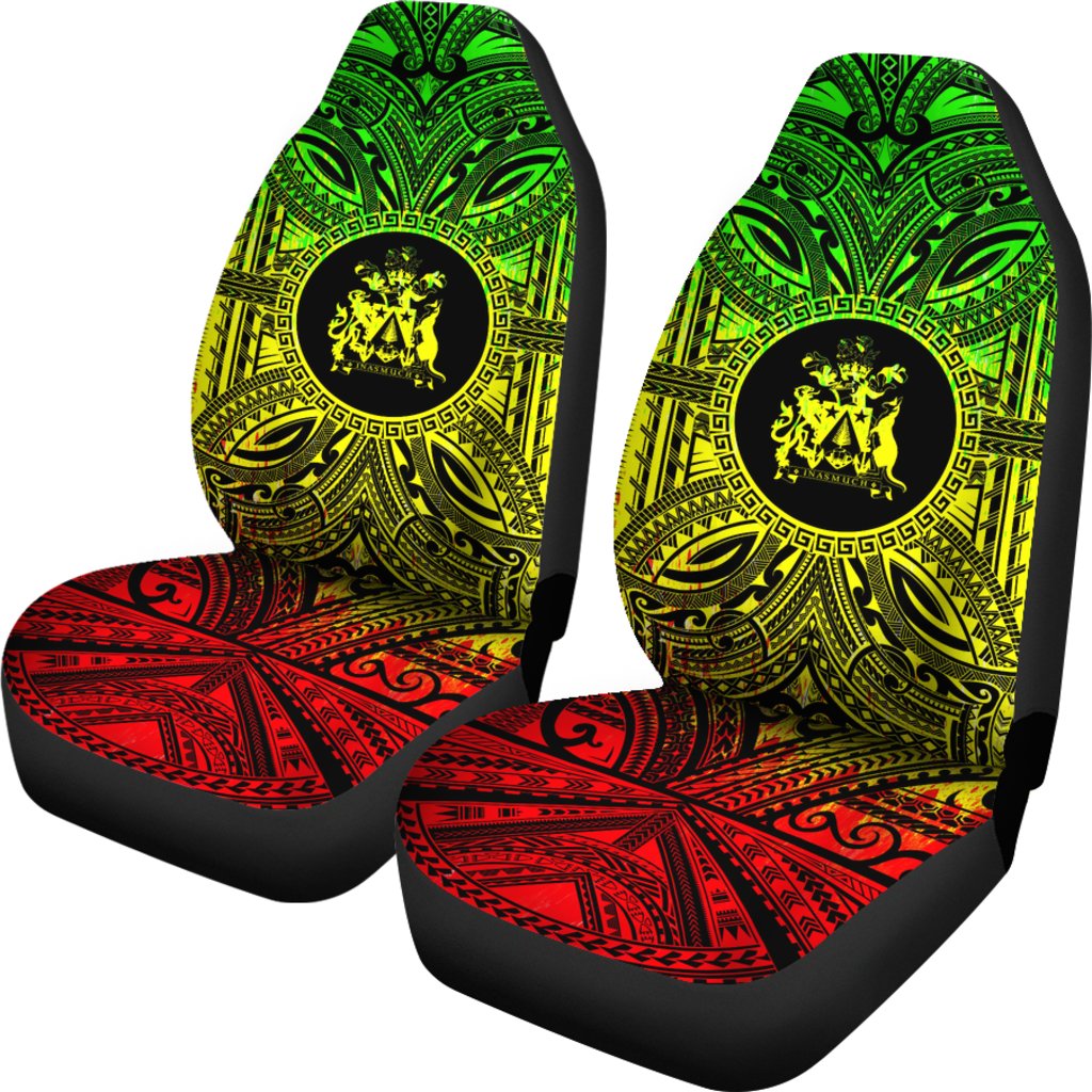 Norfolk Island Car Seat Cover - Norfolk Island Coat Of Arms Polynesian Reggae Style - Polynesian Pride