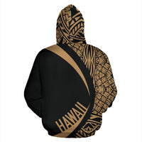 Polynesian Turtle Map of Hawaii Zip Hoodie Gold Circle Style - Polynesian Pride