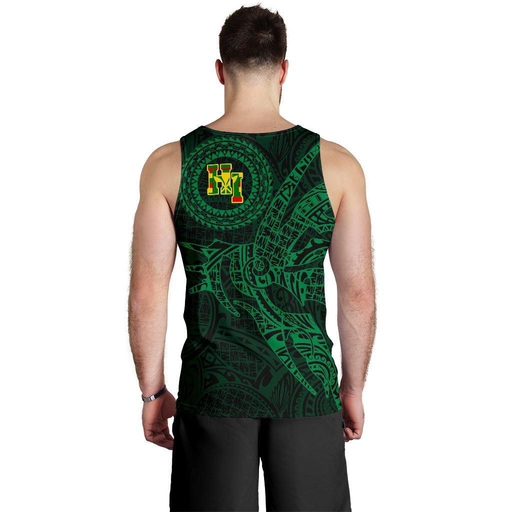 Hawaii Tank Top Polynesian Kanaka Map Hawaiian Men's Tank Top - Green - TT Style - Polynesian Pride