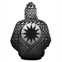 Nauru All Over Zip up Hoodie Lift up Black - Polynesian Pride