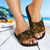 Niue Slide Sandals - Turtle Hibiscus Pattern Gold - Polynesian Pride