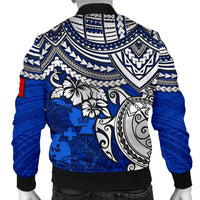 Tonga Polynesian Bomber Jacket (Men) - Blue Turtle - Polynesian Pride