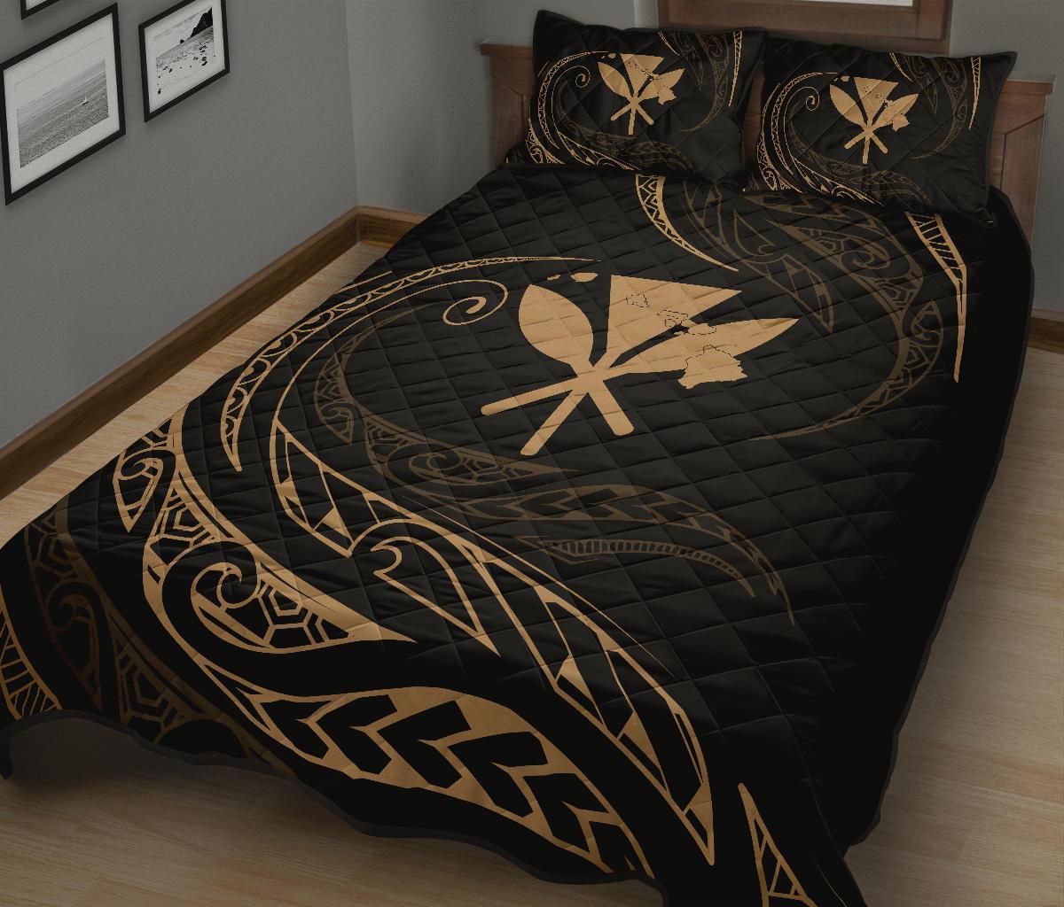 Kanaka Quilt Bed Set - Gold - Frida Style - Polynesian Pride