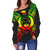 Pohnpei Polynesian Shoulder Sweater Map Reggae - Polynesian Pride