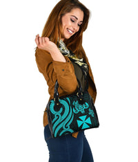 Wallis and Futuna Shoulder Handbag - Turquoise Tentacle Turtle - Polynesian Pride