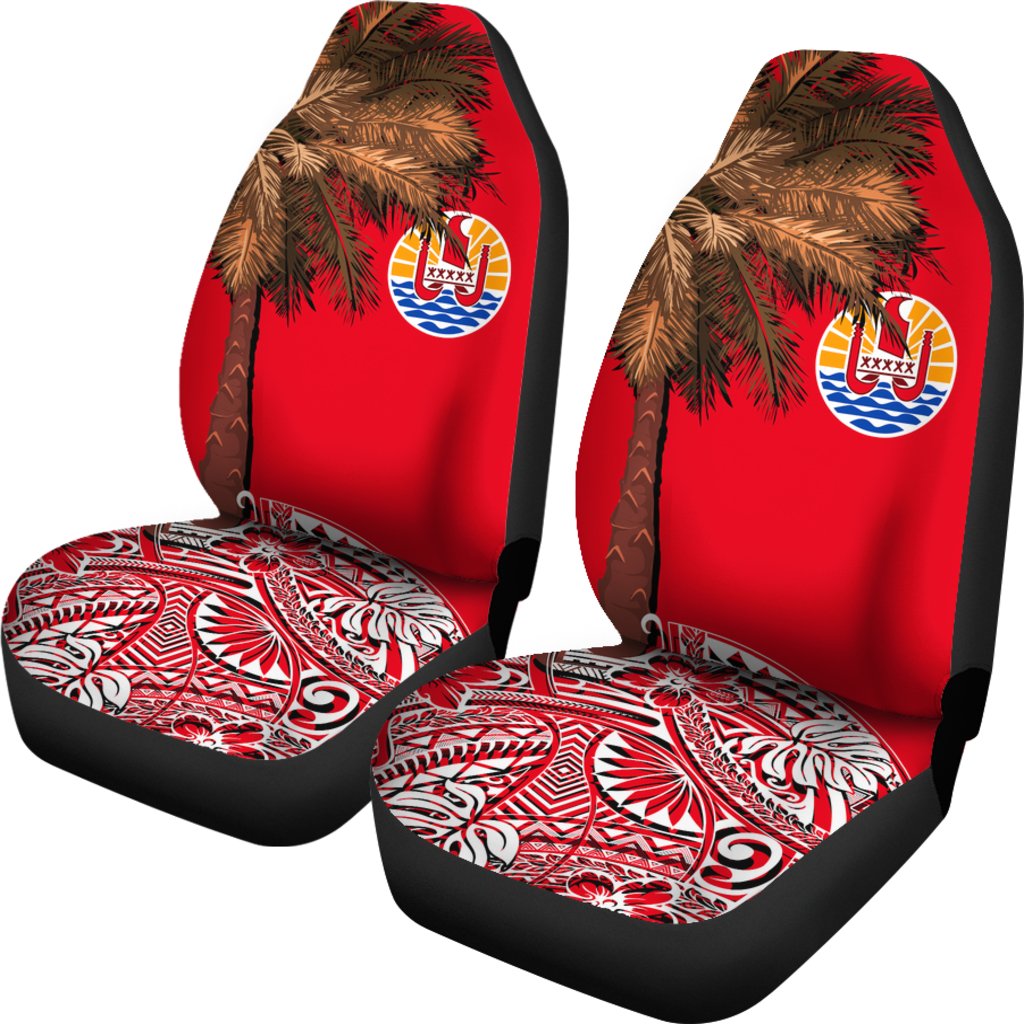 French Polynesia Car Seat Covers - Palm Tree Polynesian Pattern - Polynesian Pride