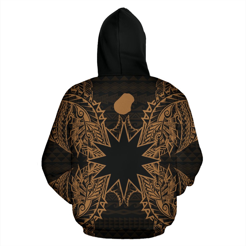 Nauru Polynesian ll Over Hoodie Map Gold - Polynesian Pride