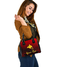 Papua New Guinea Custom Personalised Shoulder Handbag - Raggiana Bird of Paradise Polynesian Patterns - Polynesian Pride