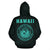 Polynesian Kakau Seal of Hawaii Zip Hoodie Turquoise - Polynesian Pride