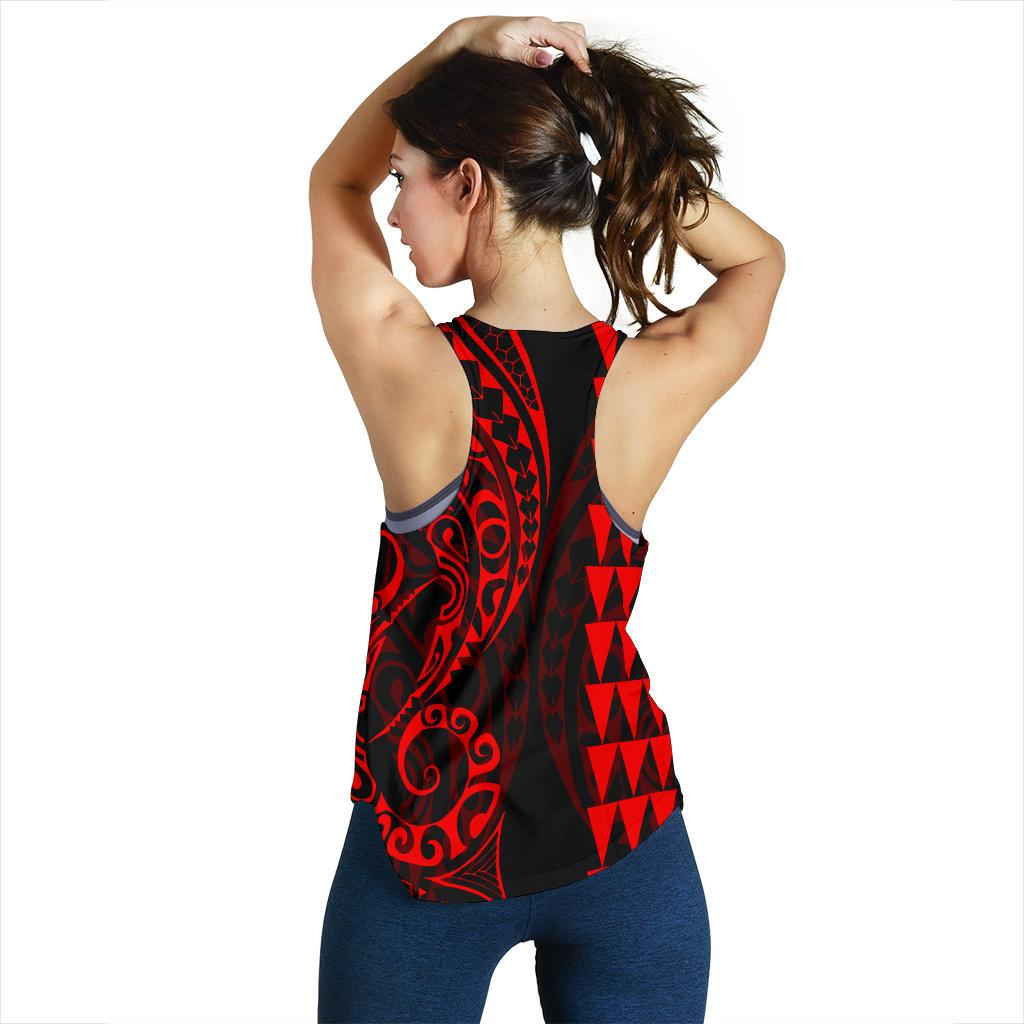 Kanaka Map Women's Racerback Tank Red - Polynesian Pride