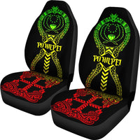 Pohnpei Car Seat Covers - Pohnpei Flag Micronesian Tribal Reggae - Polynesian Pride