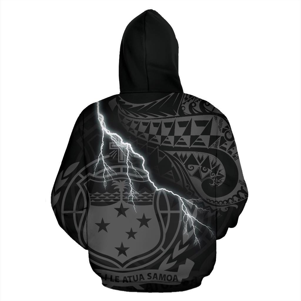 Samoa Polynesian Zip up Hoodie Lighting Thunder - Polynesian Pride