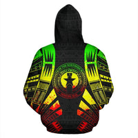 CNMI All Over Zip up Hoodie Reggae Color Tattoo Style - Polynesian Pride