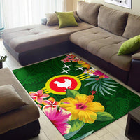 American Samoa Area Rug - Manu'atele Hibiscus Flag - Polynesian Pride