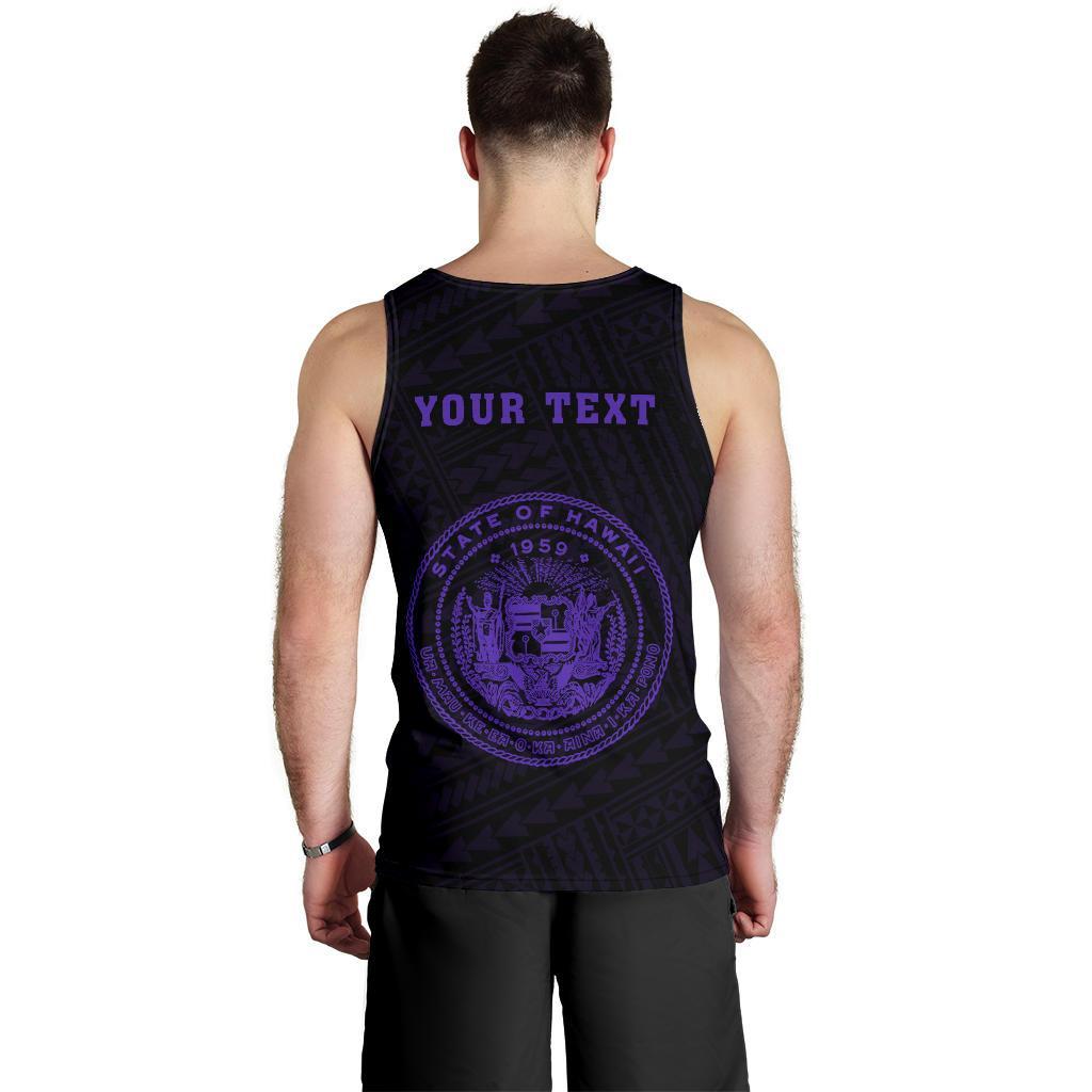 Hawaii Kakau Polynesian Coat Of Arms Personalized Men's Tank Top - Purple - Polynesian Pride