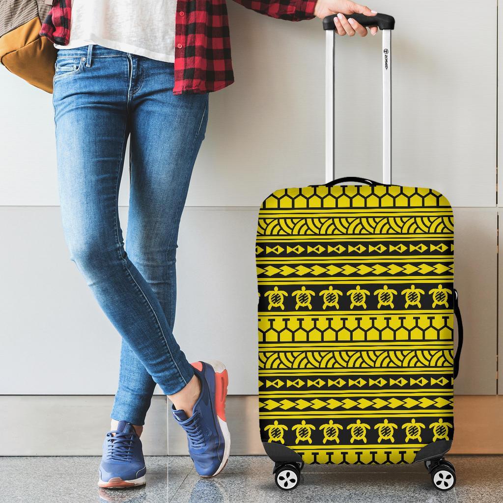 Polynesian Tattoo Tribal Yellow Luggage Covers Yellow - Polynesian Pride