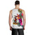 Vanuatu Men's Tank Top Polynesian Hibiscus White Pattern - Polynesian Pride