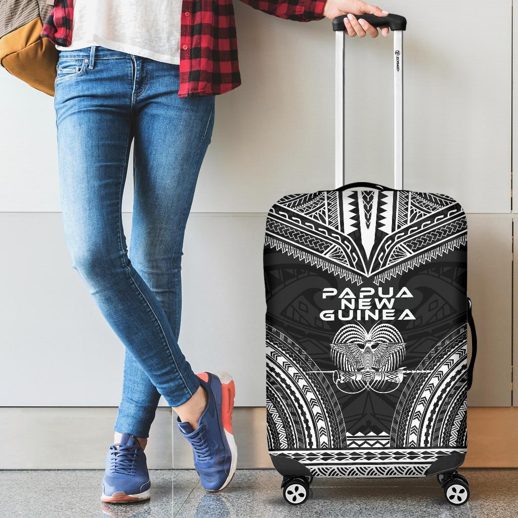 Papua New Guinea Polynesian Chief Luggage Cover - Black Version - Polynesian Pride