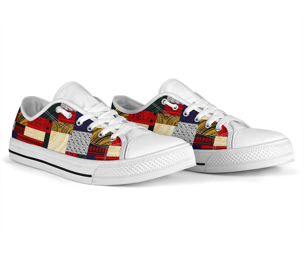 Polynesian Low Top Shoe - Design Retro Patchwork - Polynesian Pride