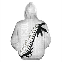 Fiji Cibi War Dance Zip up Hoodie White - Polynesian Pride