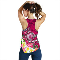 Samoa Women's Racerback Tank - Turtle Plumeria (Pink) - Polynesian Pride