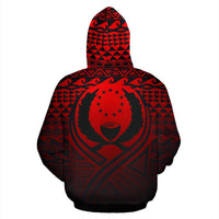 Pohnpei All Over Zip up Hoodie Lift up Red - Polynesian Pride