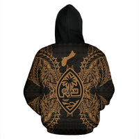 Guam Polynesian ll Over Hoodie Map Gold - Polynesian Pride