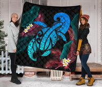 Hawaii Turtle Polynesian Tropical Premium Quilt - Ghia Style Turquoise - Polynesian Pride