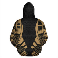 Poly All Over Custom Hoodie Polynesian Tattoo Gold Style - Polynesian Pride