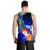 Yap Men's Tank Top - Humpback Whale with Tropical Flowers (Blue) - Polynesian Pride