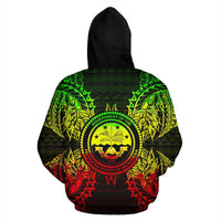 Federated States of Micronesian Polynesian All Over Zip up Hoodie Map Reggae - Polynesian Pride