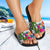 Tahiti Custom Personalised Slide Sandals White - Turtle Plumeria Banana Leaf - Polynesian Pride