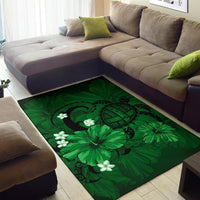 Hawaii Turtle Map Hibiscus Plumeria - Green - Polynesian Pride