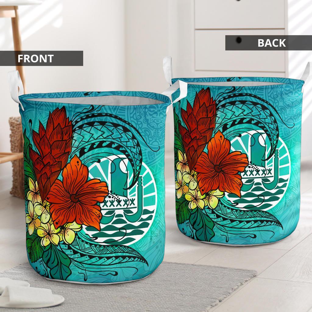 Tahiti Laundry Basket - Tropical Flowers Style - Polynesian Pride